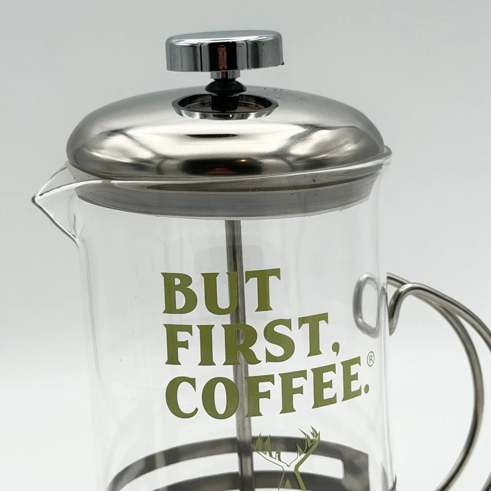 Alfred‎ Coffee French Press Coffee Maker 20 oz But First Coffee New